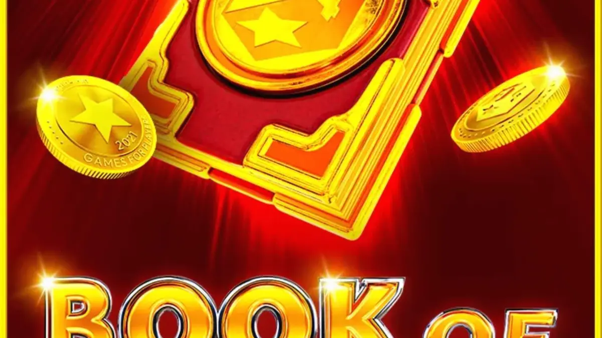 Isang masayang pagtingin sa Book of Money slot na may mga prutas at mahiwagang aklat.