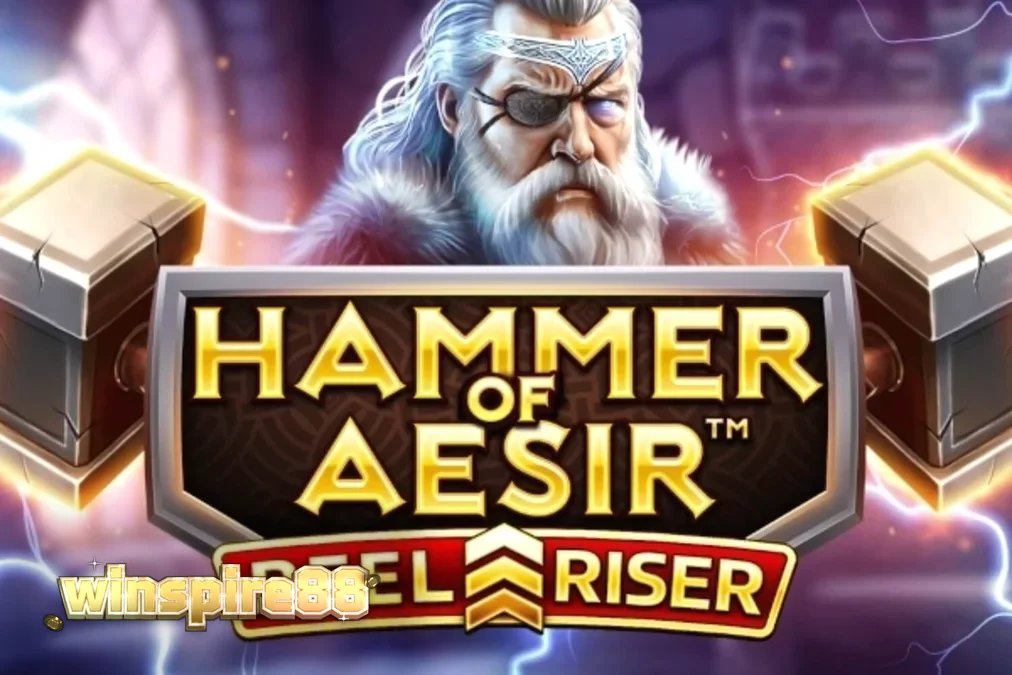 Isang visual na representasyon ng Hammer of Aesir slot na nagpapakita ng Norse theme at mga reel.